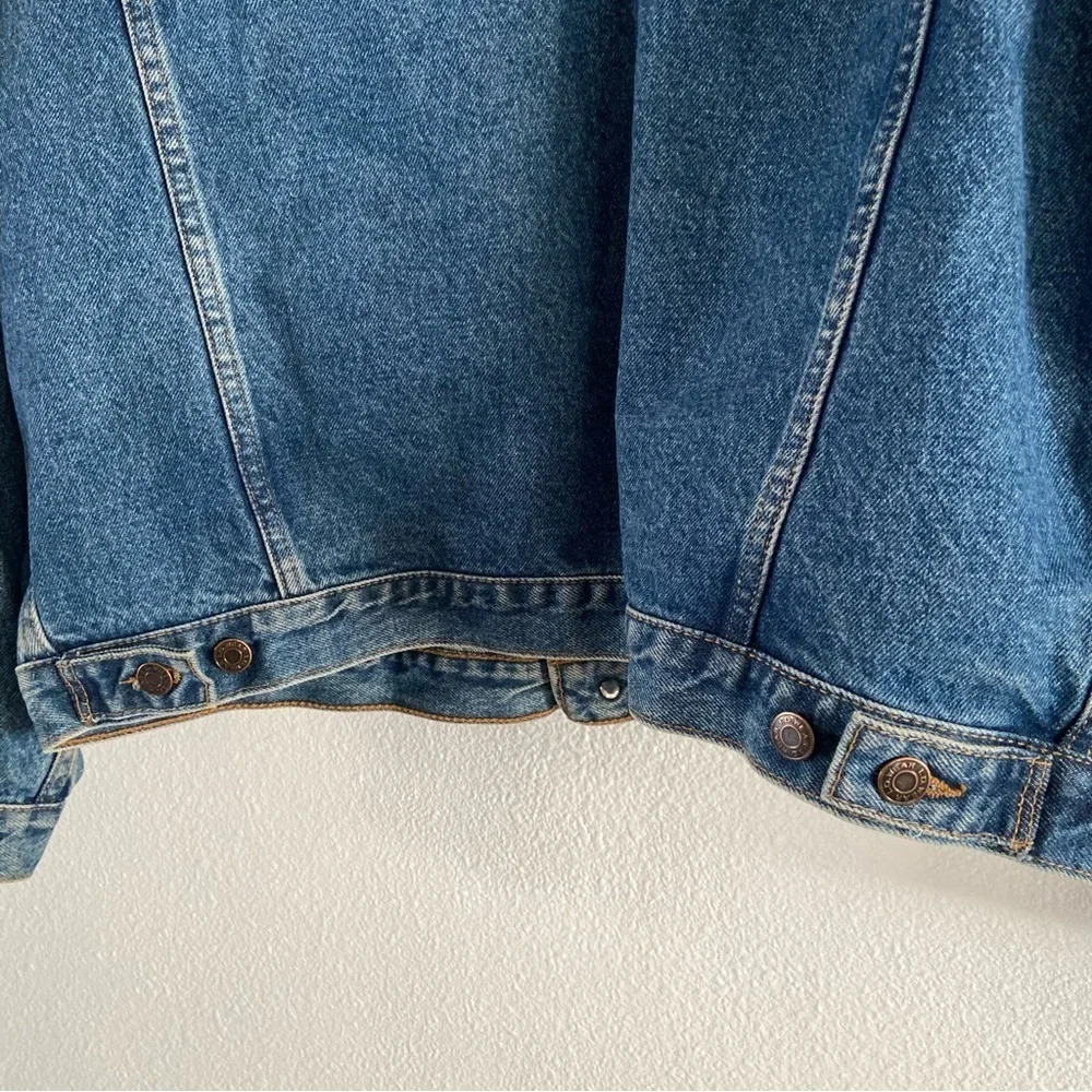 Vintage Denim Trucker Jacket ID WEAR Streetwear Oversized XL Relaxed Grunge - Picture 9 of 14